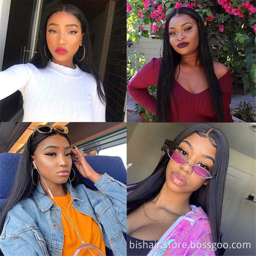 Super Good Quality Indian/Cambodia Virgin Hair Vendor Wholesale Human Hair Wigs Silk Straight 4x4 Lace Closure Wig For Women